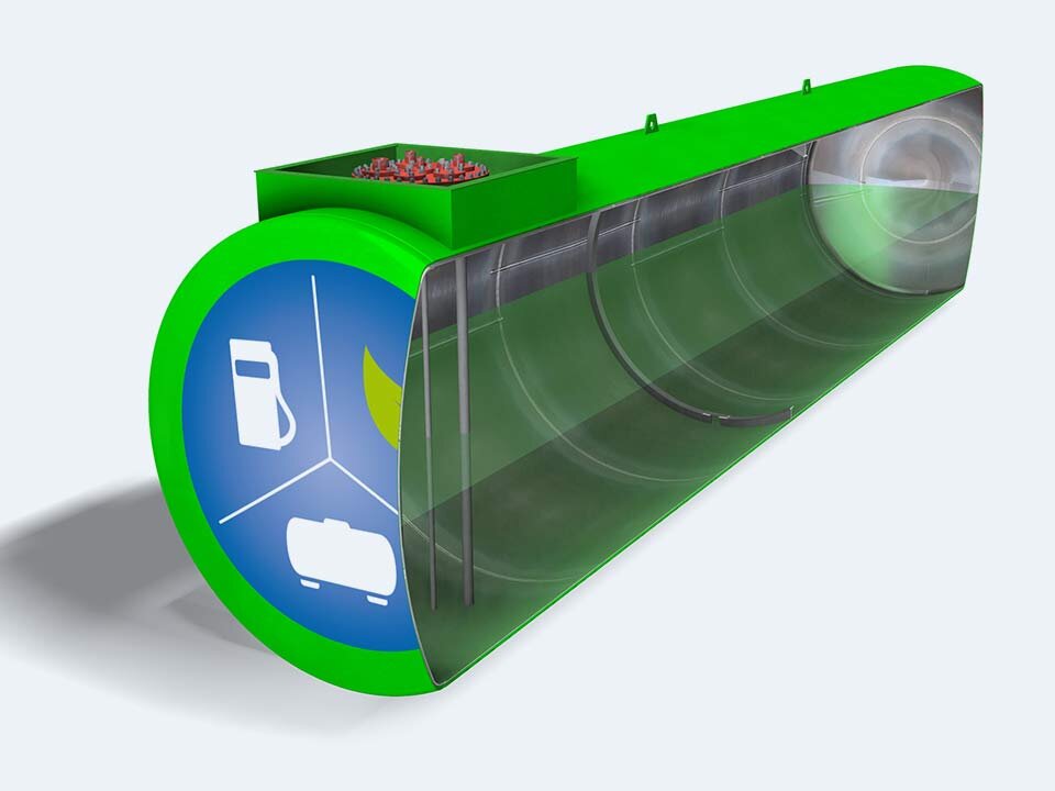 Abwassertank Edelstahl Aufbau