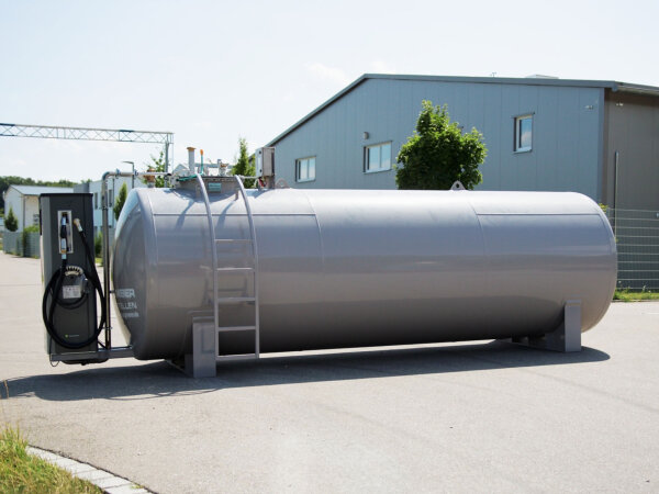 Stahltank 10.000 L doppelwandig mieten – Oberirdischer AwSV-Tank für Diesel, Heizöl & Emulsionen