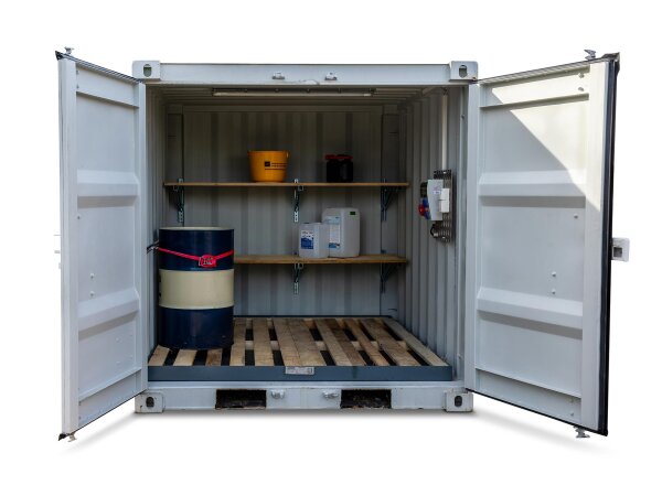SafetyTainer L 15 mieten – 15ft Gefahrstoffcontainer nach AwSV & WHG für sichere Lagerung