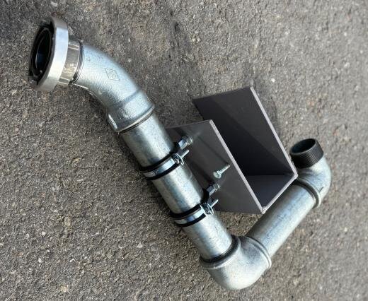 Einlaufstutzen für 30 m³ Absetzbecken mieten – Zulaufadapter für mobile Absetz- & Waschbecken