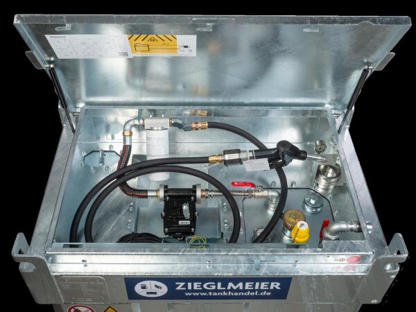 Mobile Benzintankstelle 330 Liter mieten – Komplett-Set mit 230 V Pumpe für Benzin & Flugkraftstoffe, AwSV-konform als Lager- & Transporttank