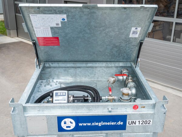 Mobile Benzintankstelle 330 Liter mieten – Komplett-Set mit 230 V Pumpe für Benzin & Flugkraftstoffe, AwSV-konform als Lager- & Transporttank